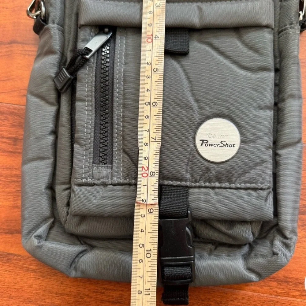 Gray Crossbody Bag with Black Strap